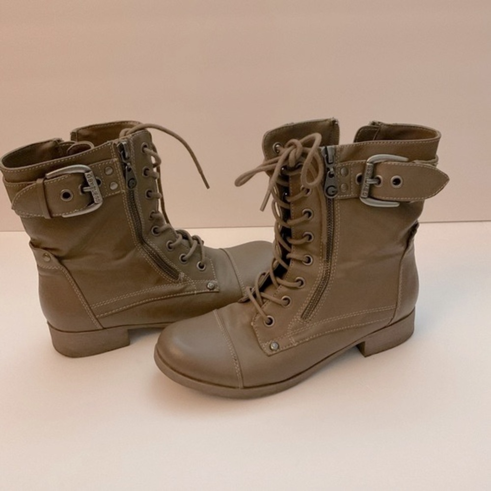 G by Guess Brryan Combat Boots Taupe Size 6M